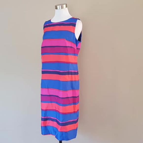 Size 8 Talbot's Striped Dress Back Zipper - Picture 1 of 8